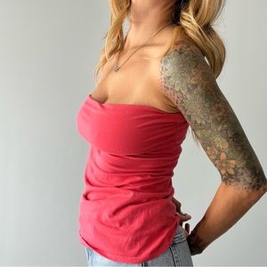 Hot Pink Y2K Victorias Secret Tube Top Built in Bra